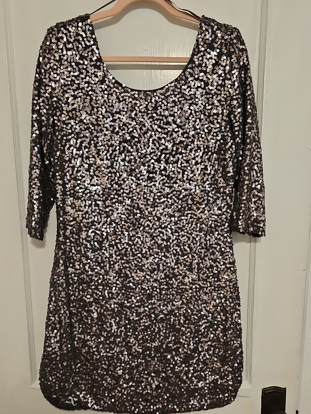 LC Lauren Conrad Black and Silver Sequin Mini Dress